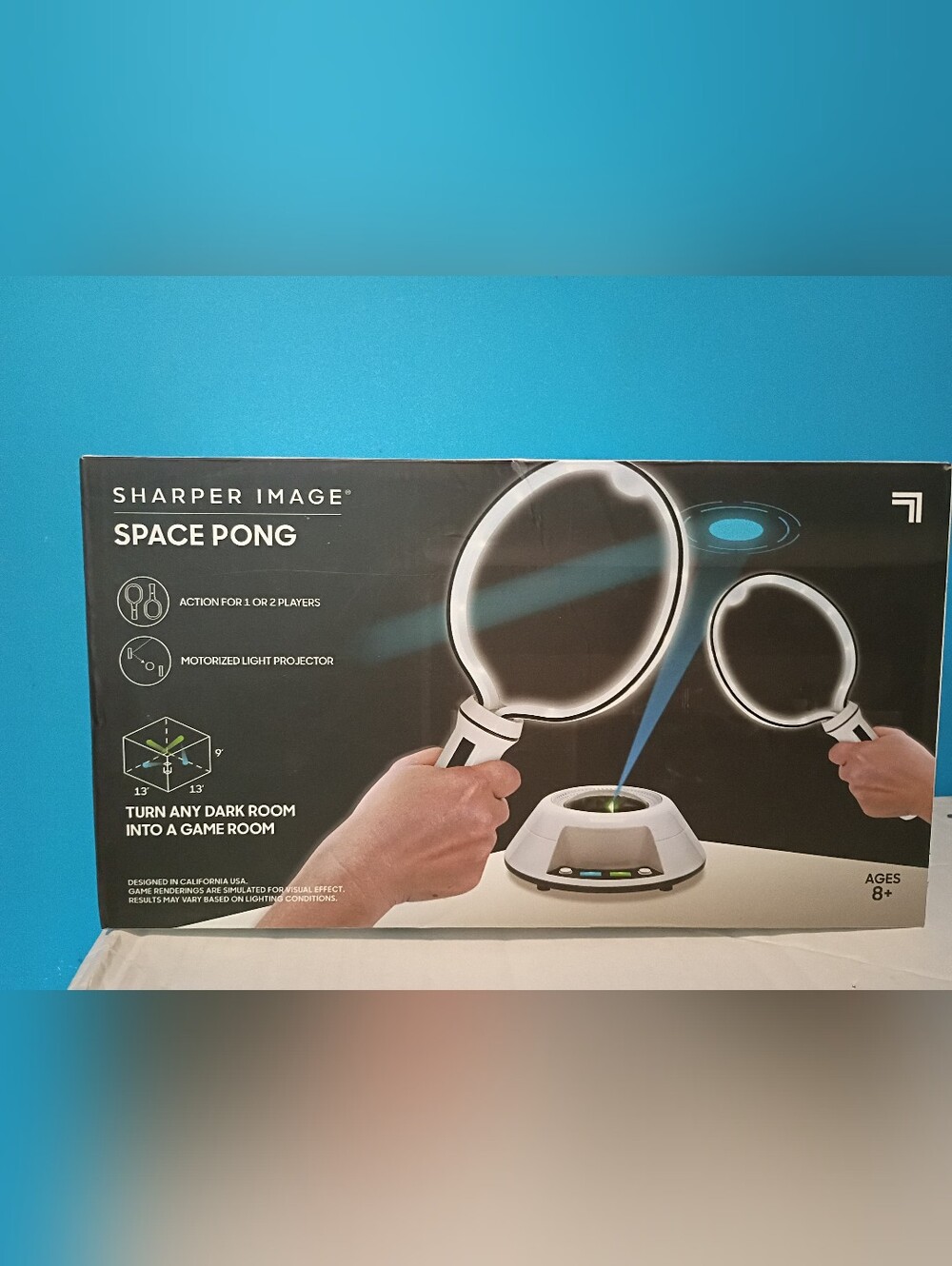 Sharper Image Space Pong 1 Or 2 Players Light Projector Ball New In Box